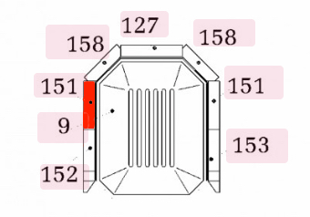 Haas+Sohn Siena 277.15 Pierre de paroi côté à gauche à l’arrière pierre de la chambre de combustion