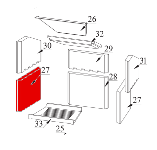 Fireplace Twist Seitenstein links unten Vermiculitestein