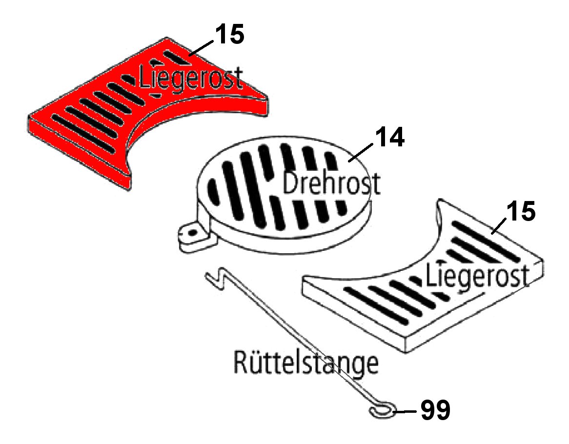 Leda Rubin K19 grille de décendrage gauche