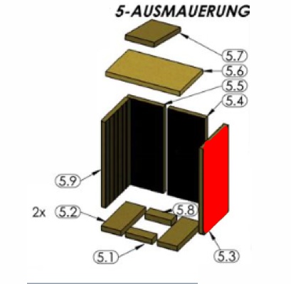 Oranier Astra 5 Seitenstein rechts Brennraumstein