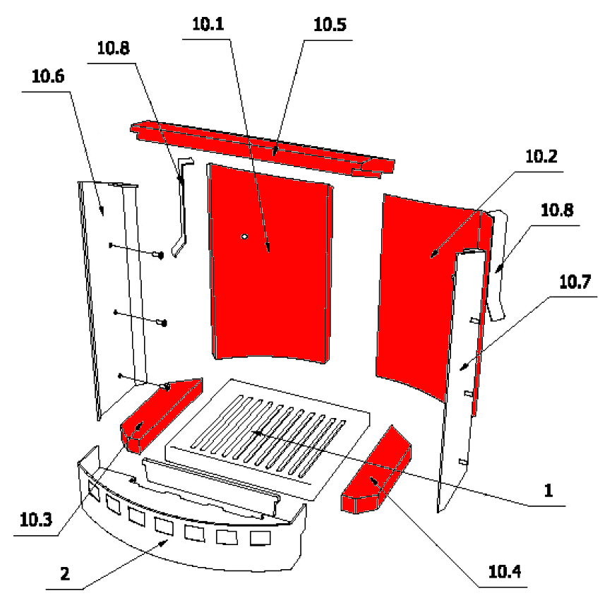 Oranier K5 Feuerraumauskleidung Brennraumauskleidung