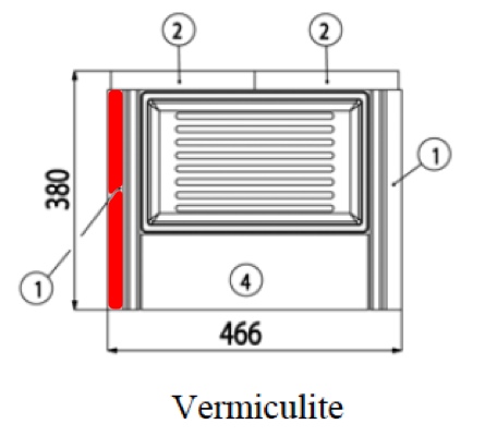 Haas+Sohn Cers 469.17 Pierre de paroi côté à gauche pierre de la chambre de combustion