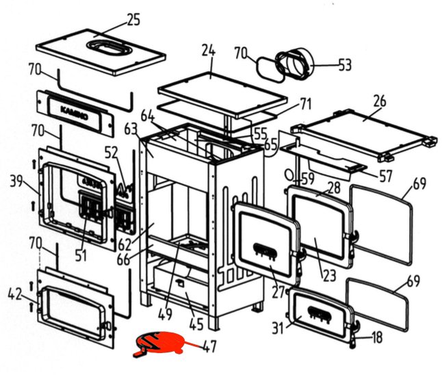 Wamsler WO 109-6 A Grille de foyer dessin éclaté