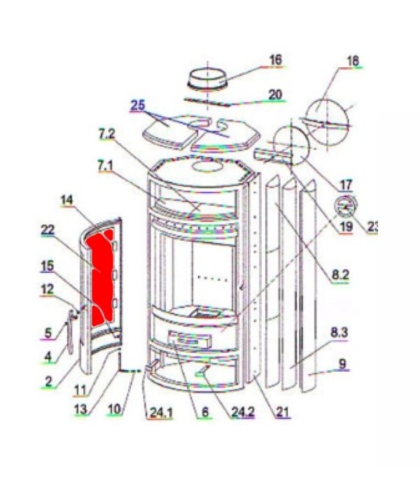 Oranier Polar 6 Sichtscheibe B Glaskeramik