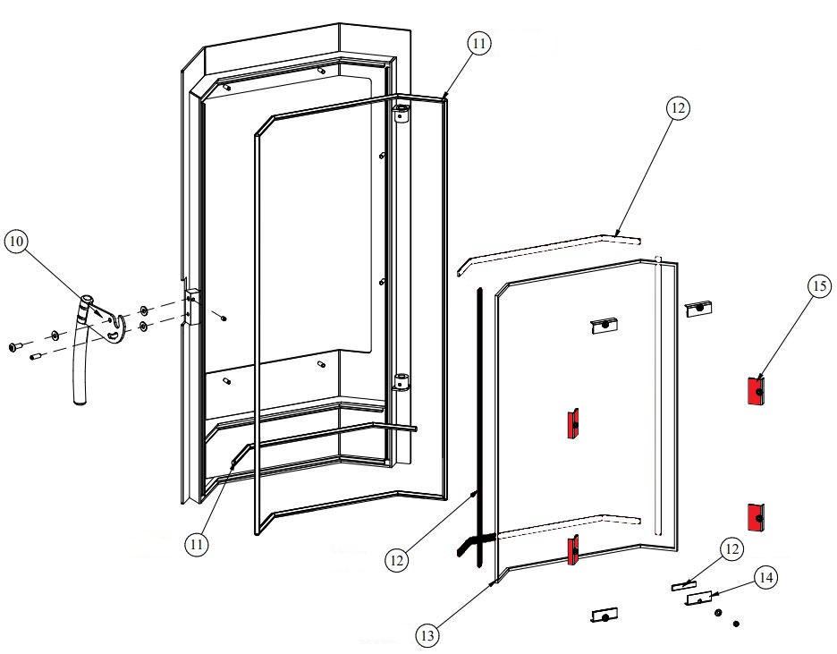 Fireplace Karthago Novo support de vitre kit droit/gauche