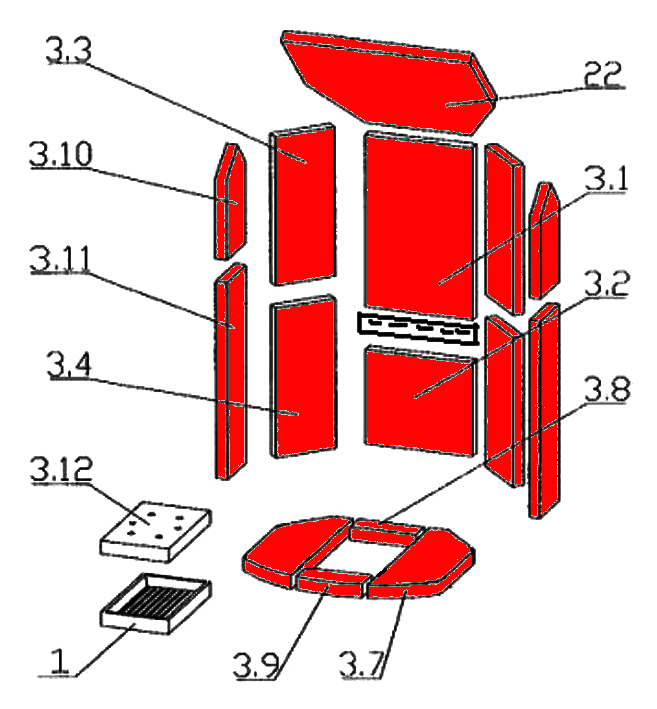 Oranier Arktis 8 revêtement de chambre de combustion B