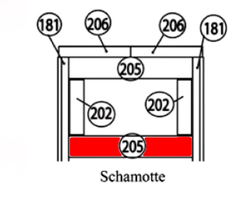 Haas+Sohn Ecoline 281.12 Pierre de sole à l’avant pierre de la chambre de combustion