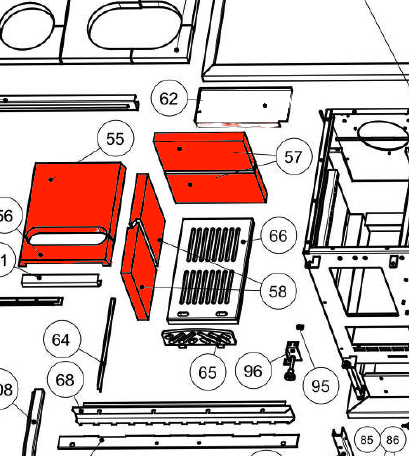 Wamsler W1-75 Revêtement du foyer