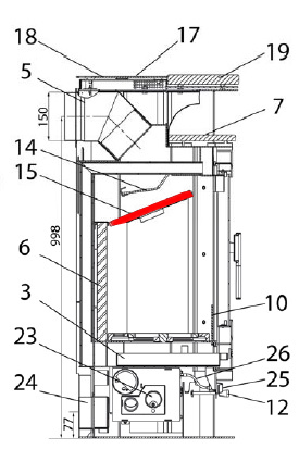 Haas+Sohn Nyland 248.17 Déflecteur en bas pierre déflecteur de fumée