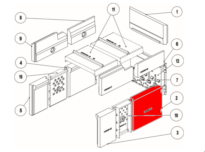 Leda Diamant H300 W Seitenstein rechts hinten Explosionszeichnung