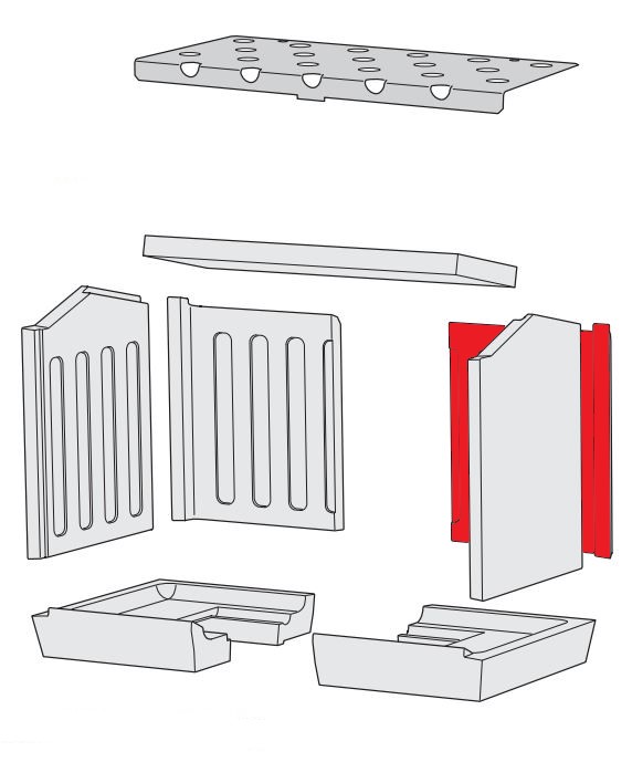 Contura i10 Rückwandstein rechts Brennraumstein