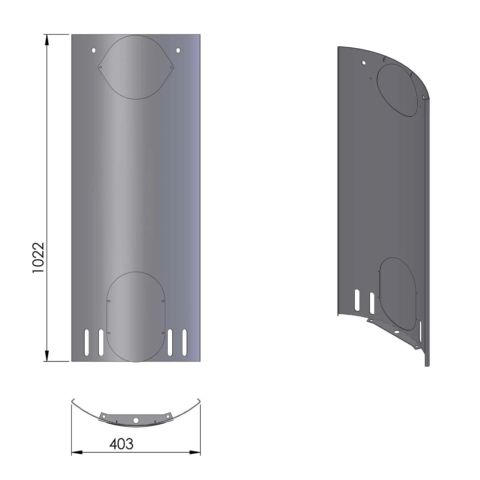 Termatech TT21 habillage latéral arrière acier noir