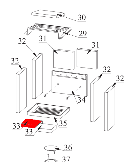 Fireplace Florenz Bodenstein vorne links Feuerraumstein