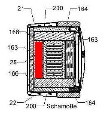 Haas+Sohn Andro 307.15 Pierre de sole à l’arrière pierre de la chambre de combustion