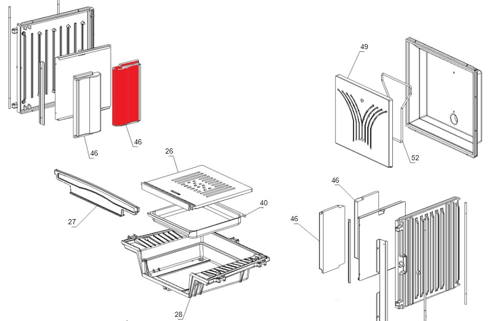 La Nordica Focolare 70 Piano Evo Crystal pierre latérale gauche arrière