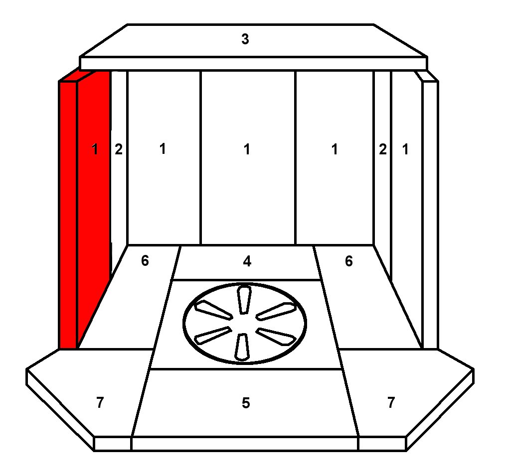 Skantherm Flagon Seitenstein links vorne Feuerraumstein