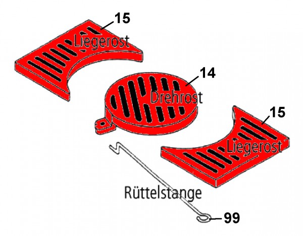 Leda Rubin K17 grille de décendrage kit B