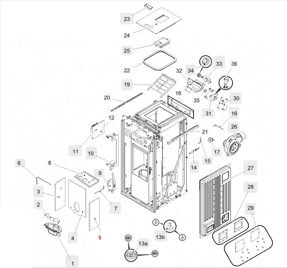 Haas+Sohn HSP 6 Premium 539.08 Seitenstein rechts Brennraumstein