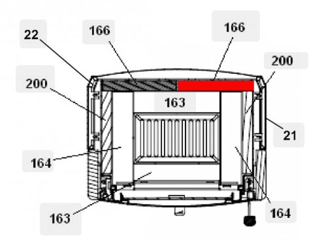 Haas+Sohn Molde 305.15 Pierre de paroi de fond à droite pierre de la chambre de combustion