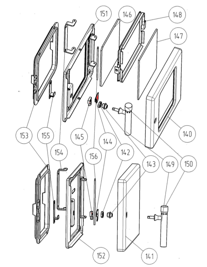 Wamsler K128F butoir de porte chambre de combustion