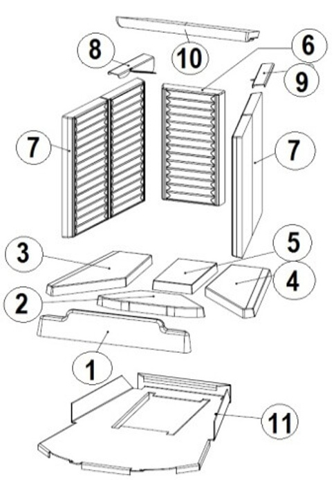 Austroflamm Ceres 450/570 revêtement de chambre de combustion H