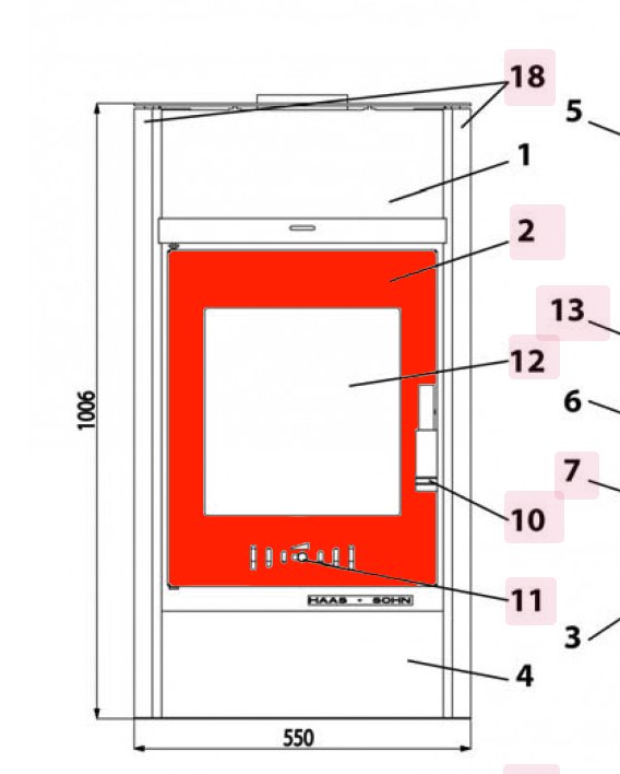 Haas-Sohn Vercellio 275.15 porte de chambre de combustion