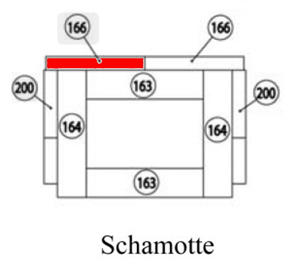 Haas+Sohn Vercellio 275.15 Pierre de paroi de fond à gauche pierre de la chambre de combustion