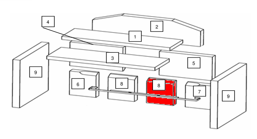 Wamsler Typ 11181 Rückwandstein mittig unten rechts Feuerraumstein