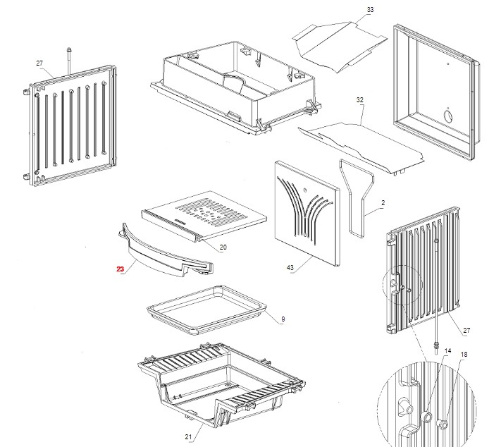 La Nordica Focolare 70 Tondo grille verticale D