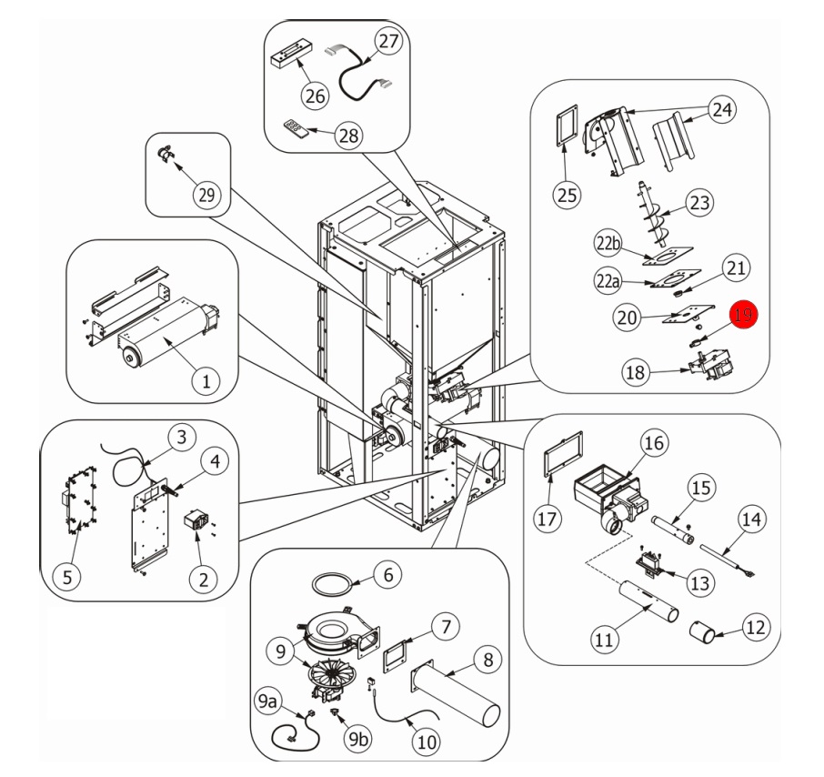 MCZ EGO-Air 1.0 connecteur motoréducteur