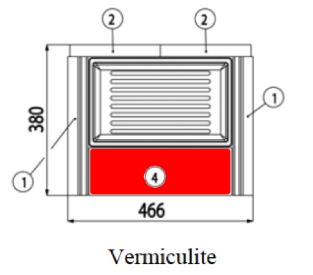 Haas+Sohn Belaqua 468.19 pierre de la chambre de combustion à l’avant