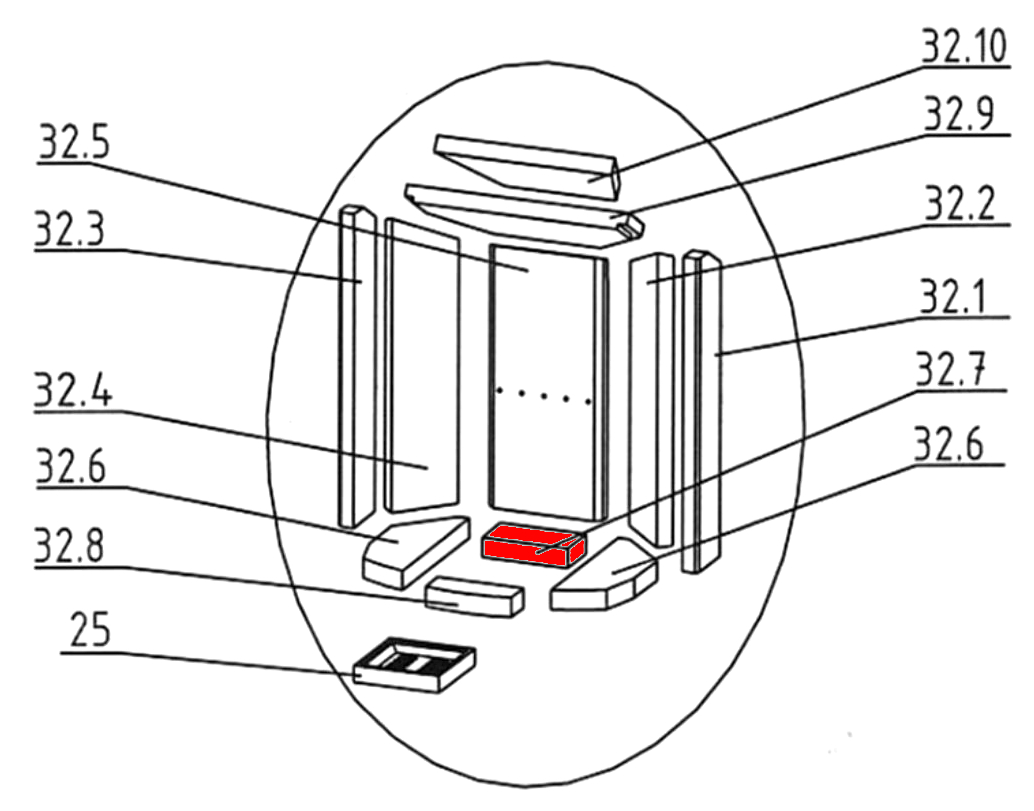 Oranier Polar 4 Bodenstein hinten B liegender Feuerraumstein