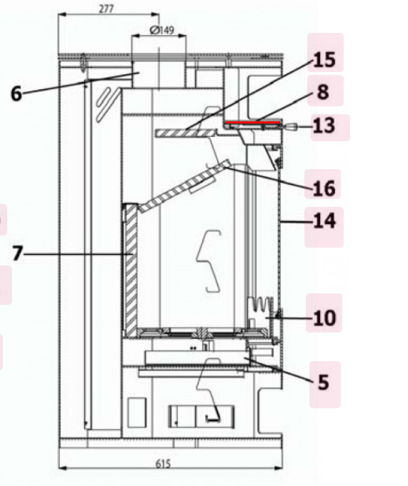 Haas-Sohn Lillehammer 264.15 garniture compartiment chauffe-plat kit