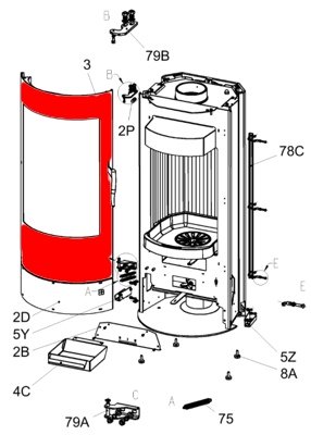 Olsberg Purico porte de chambre de combustion