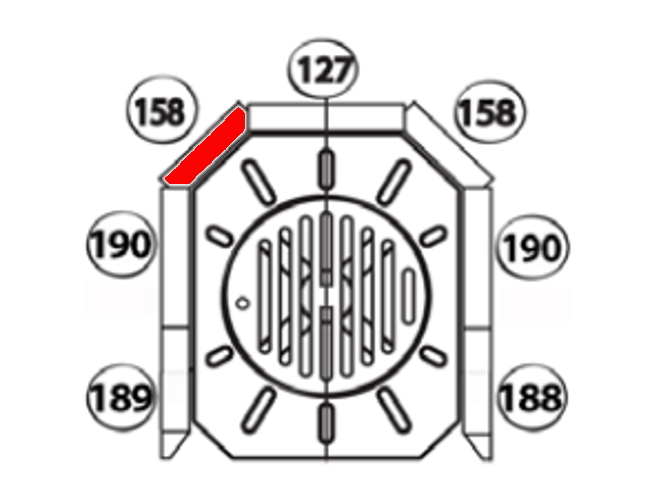 Haas+Sohn Harstad 216.15 Rückwandstein links Feuerraumstein