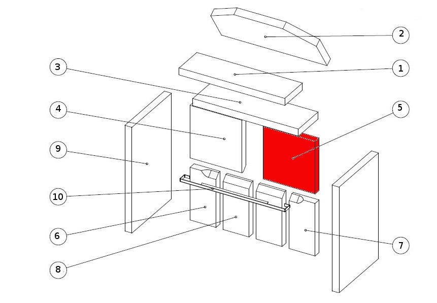 Wamsler Loft Pierre de paroi de fond  partie supérieure droite dessin éclaté 