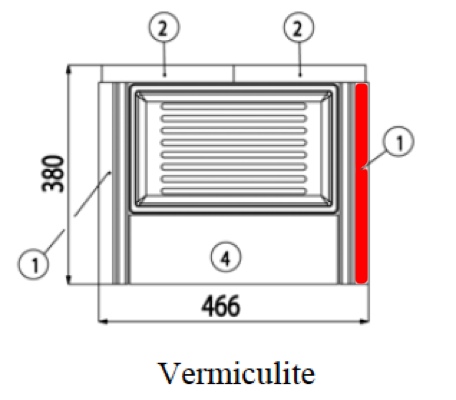 Haas+Sohn Cers 469.17 Pierre de paroi côté à droite pierre de la chambre de combustion