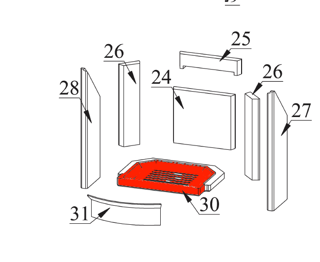 Fireplace Karthago Novo 2 Ascherost Glutrost