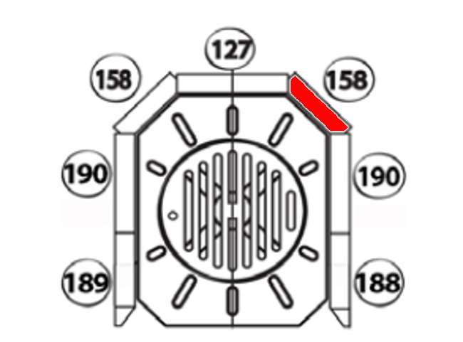 Haas+Sohn Harstad 216.15 Rückwandstein rechts Feuerraumstein