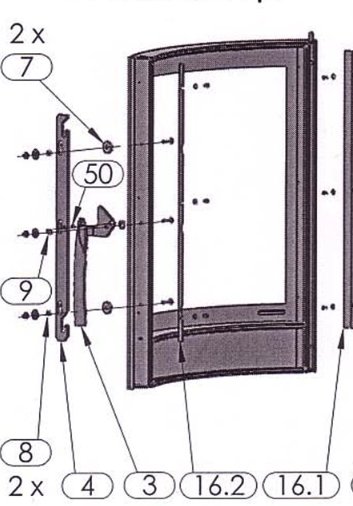 Oranier Arktis 7 pièce d'écartement poignée de porte de foyer