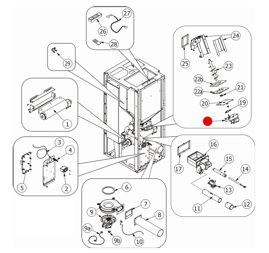 MCZ EGO-Air 1.0 moteur de vis sans fin