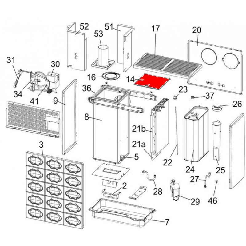 Haas-Sohn Capri 400.35 couvercle de fermeture chambre de combustion