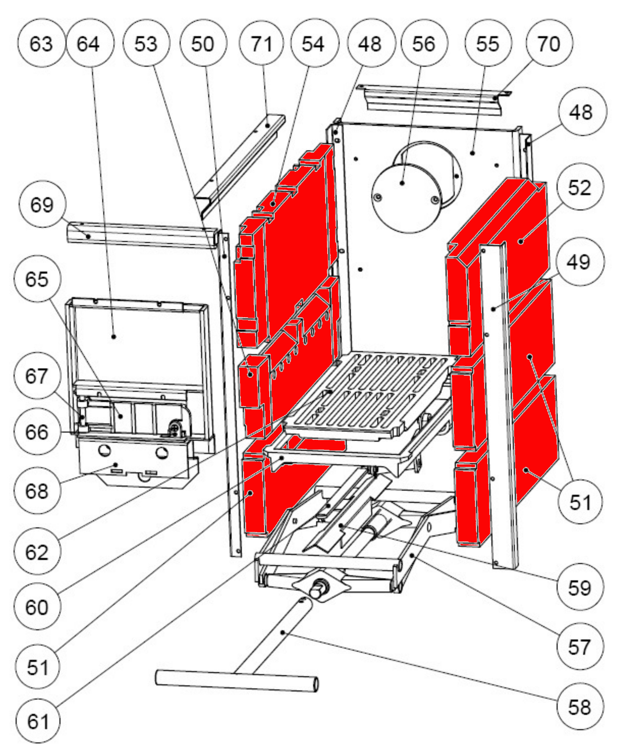 Wamsler K139 revêtement de chambre de combustion